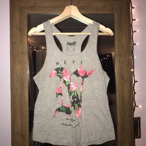 Neff floral grey tank top